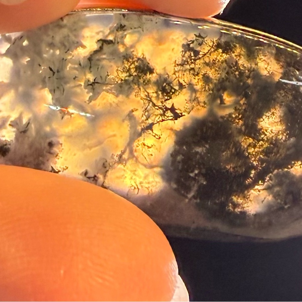 Silver Moss Agate pendant Necklace - Picture 12 of 16